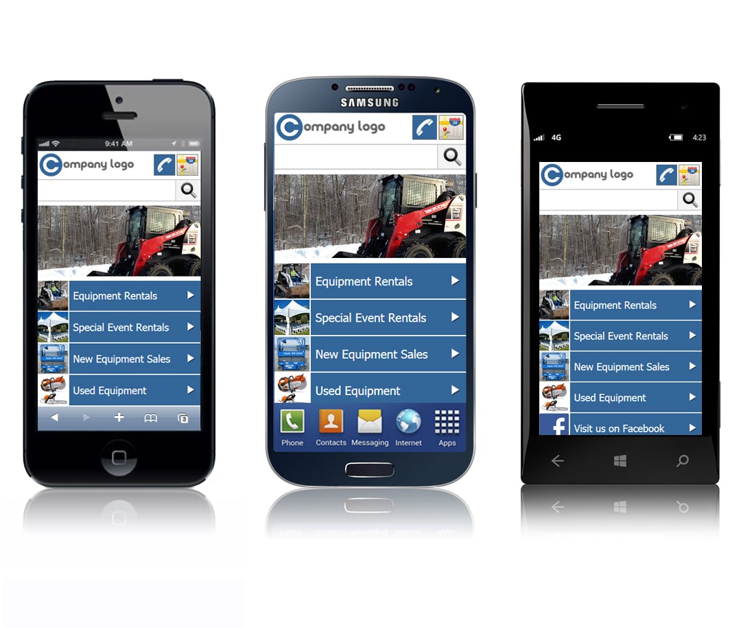 Examples of mobile ready websites with Point of Rental Software