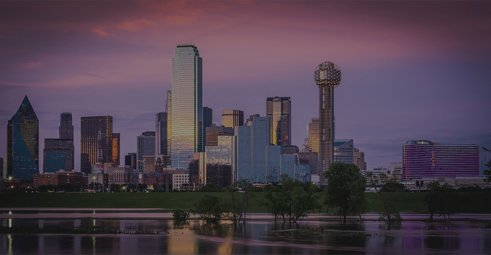 The Dallas skyline - we'll be in the two tallest buildings during the 2016 Point of Rental International Conference