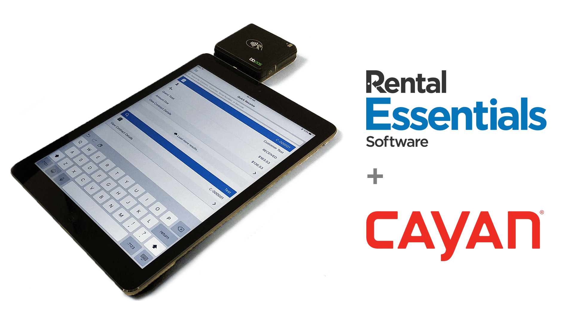 Rental Essentials and Cayan Genius Mini make mobile payments easy.