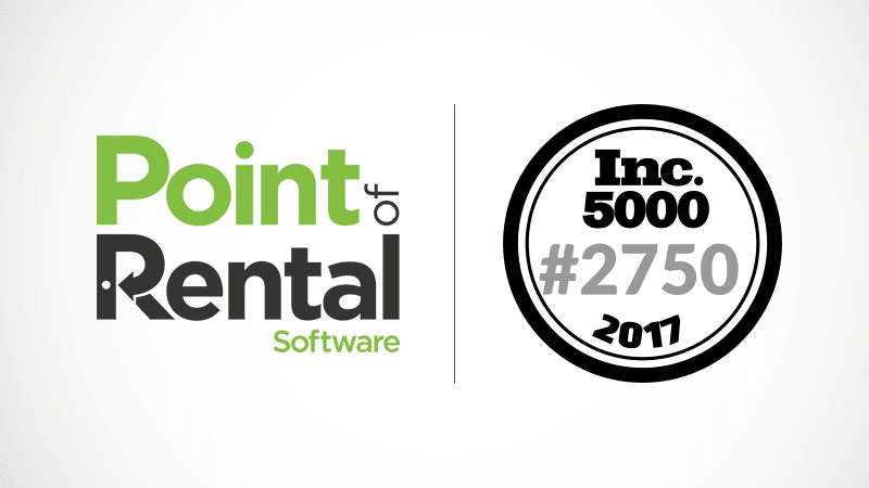 Point of Rental made the Inc. 5000 list for the second consecutive year.