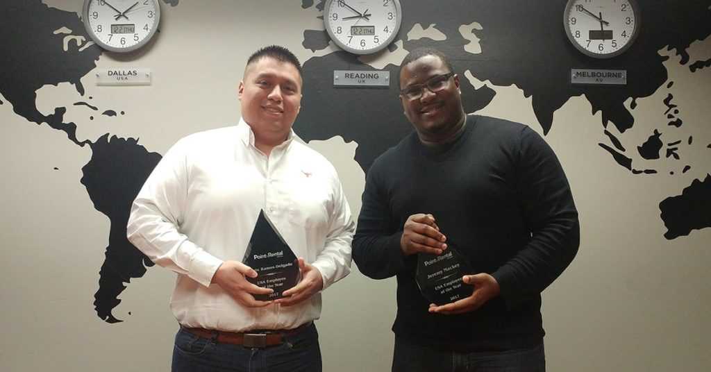 Point of Rental's 2017 Employees of the year Dante and Jeremy