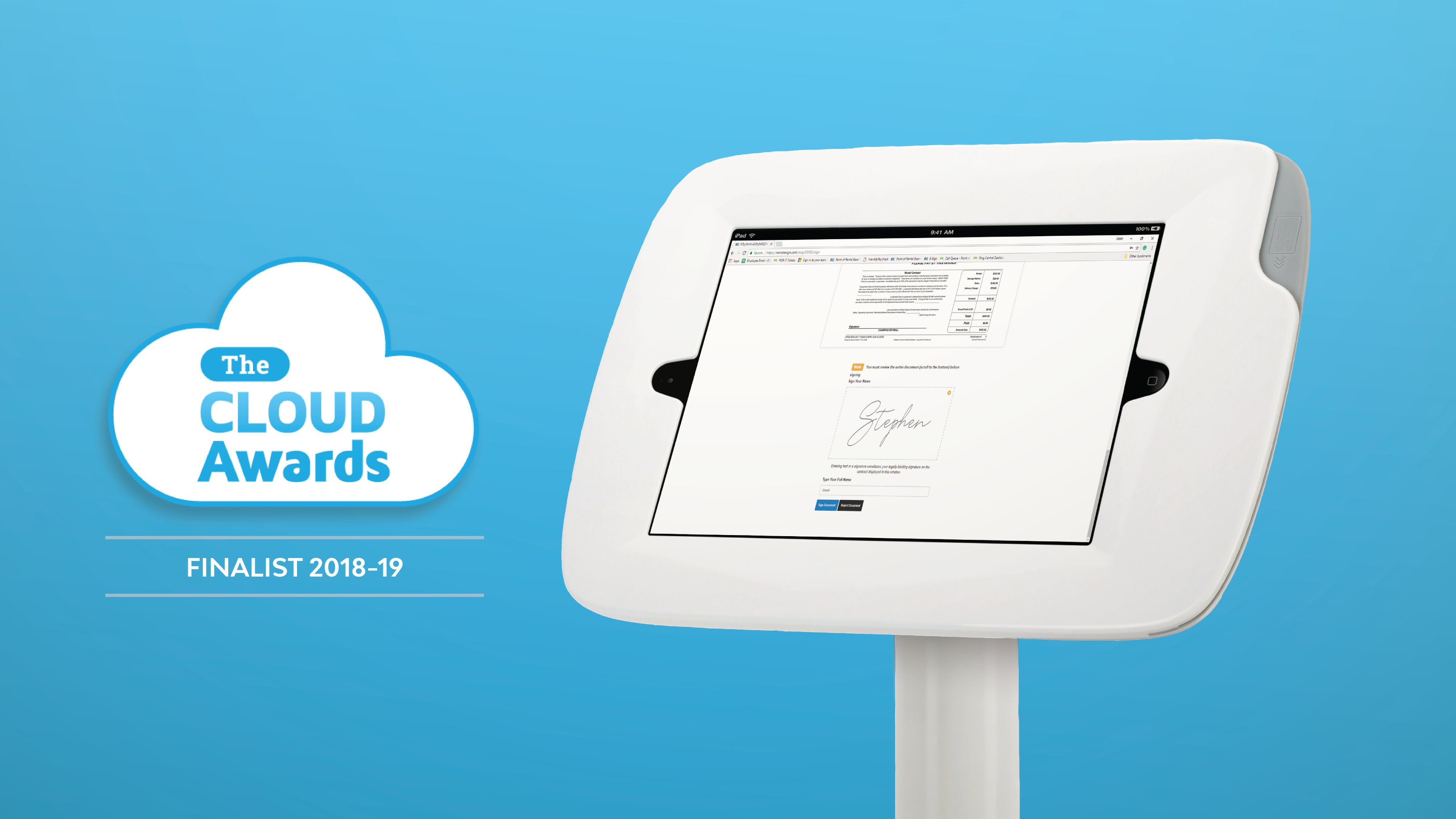 Point of Rental's eSign Counter has earned Cloud Awards Finalist honors.