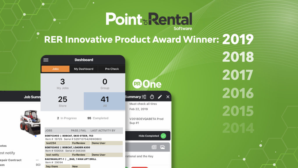 2019 Innovative Product Award Winner Point of Rental ONE