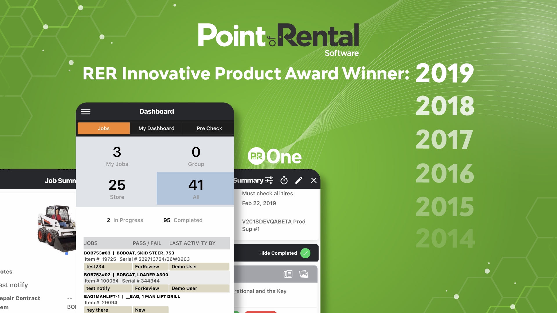 2019 Innovative Product Award Winner Point of Rental ONE