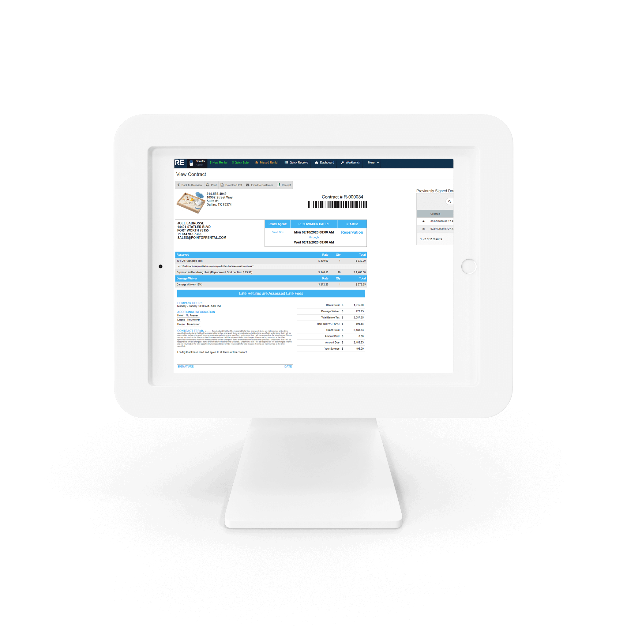Rental eSign Additional Apps Point of Rental Software