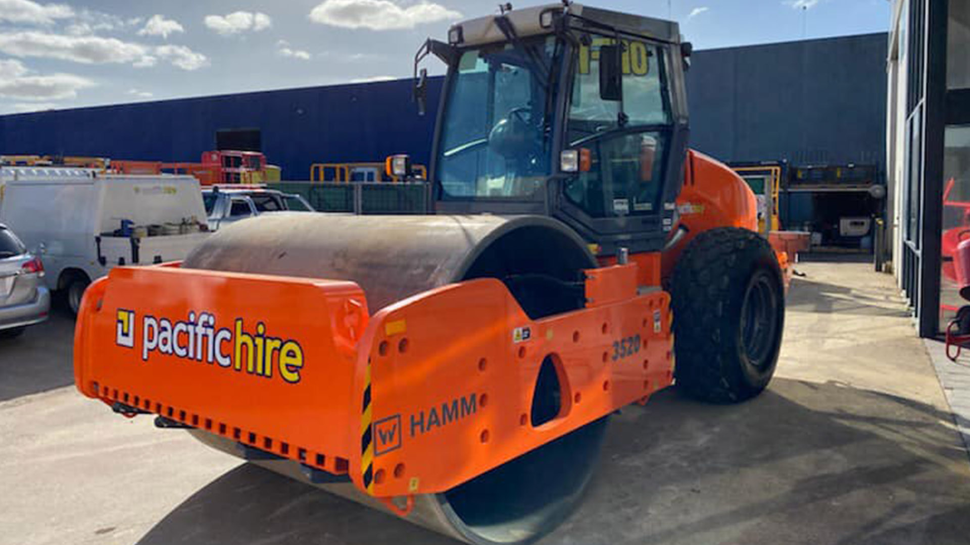 Pacific Hire roller outside store