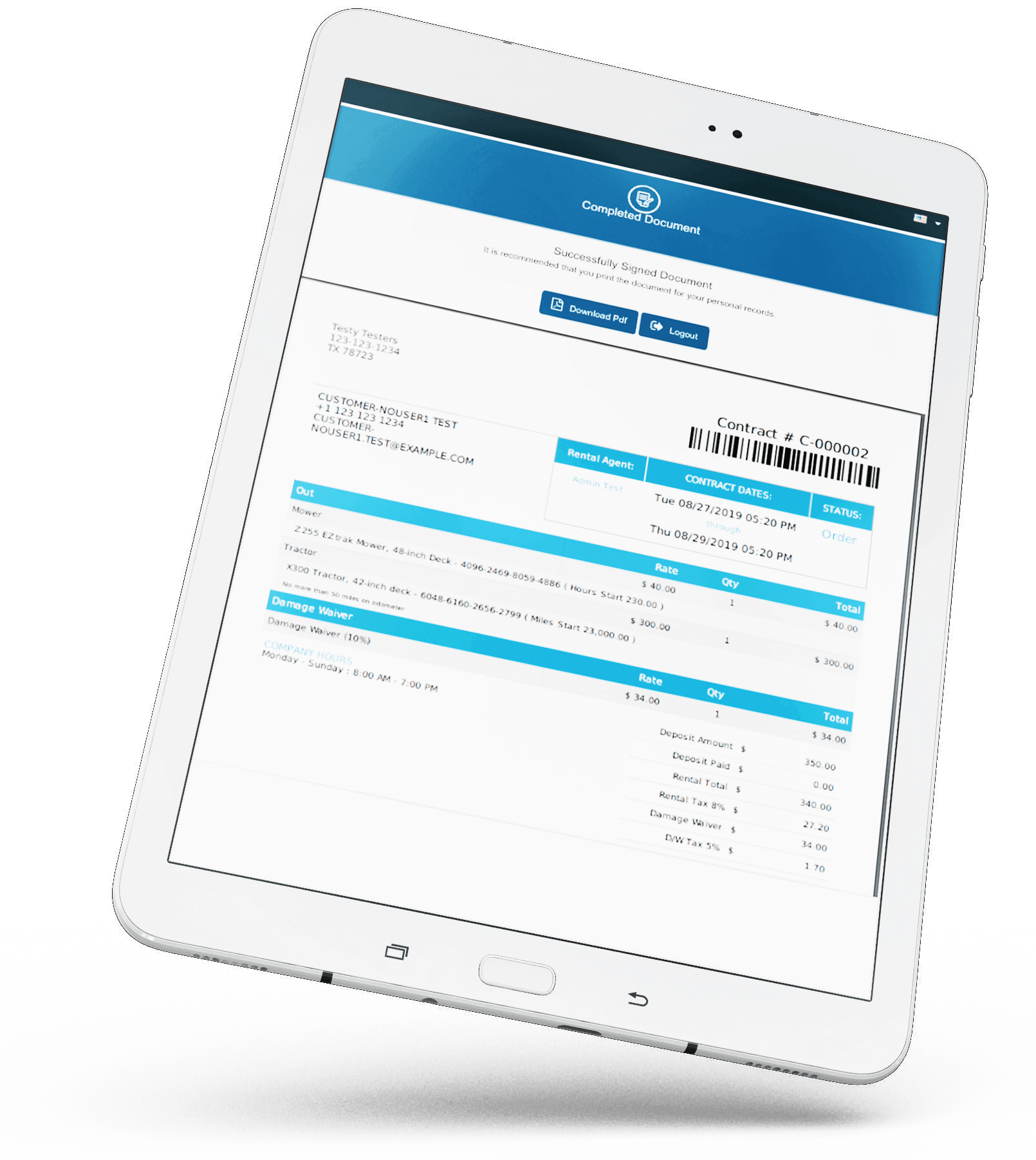 Rental eSign Additional Apps Point of Rental Software