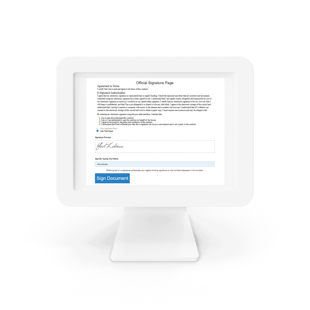Rental eSign Additional Apps Point of Rental Software