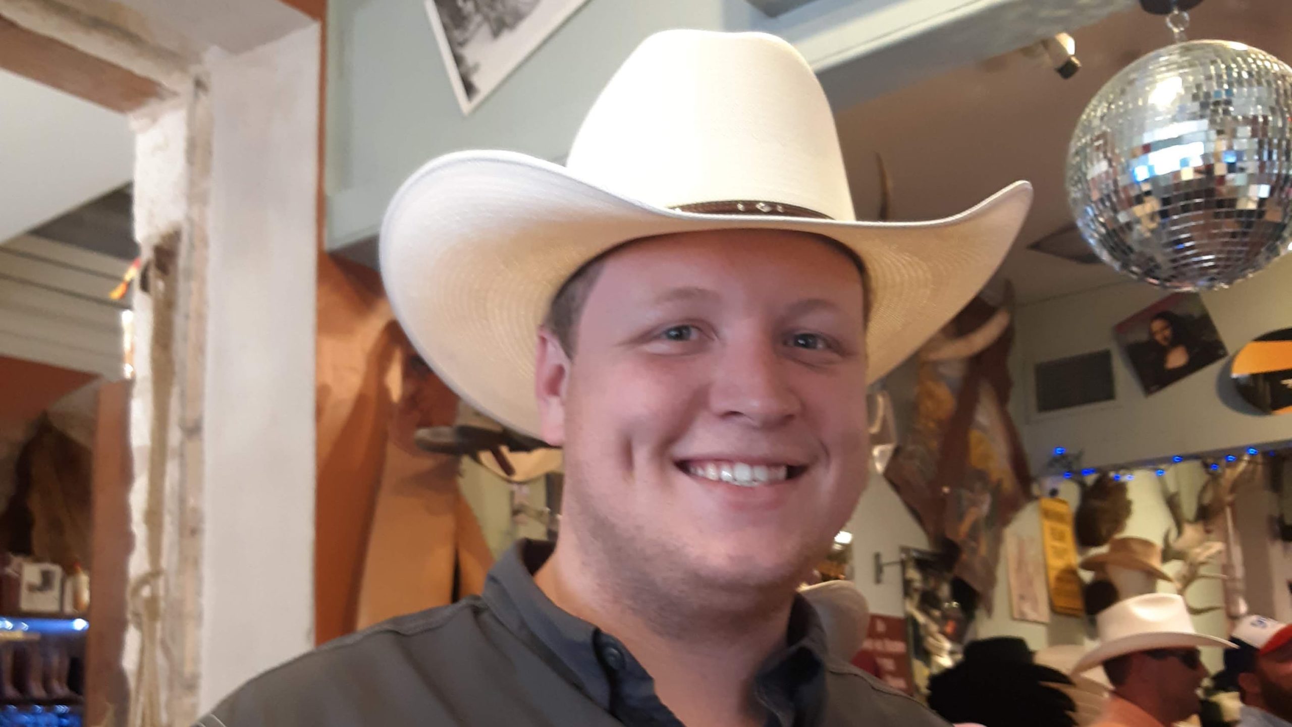 Ben Mohorc wears a cowboy hat, as one does when in Texas.
