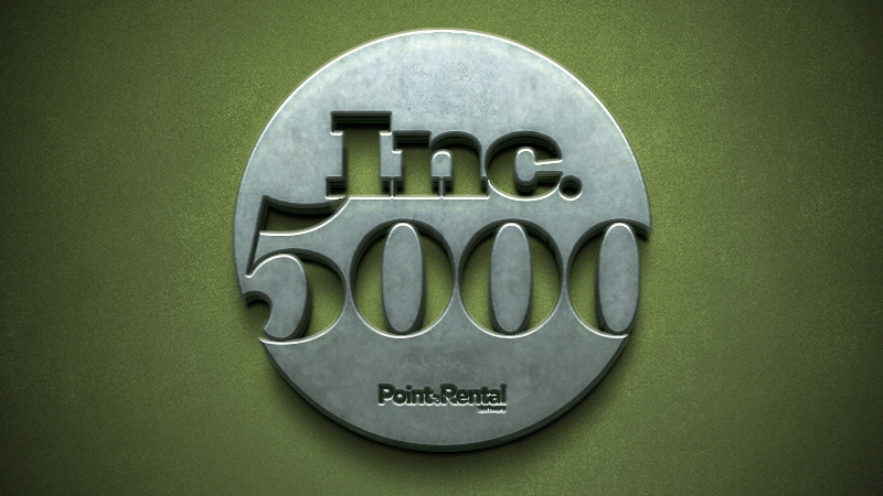 Inc. 5000 graphic looking like it's stamped in metal on a green background.
