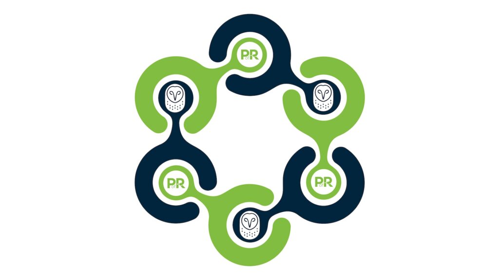 A graphic of Samsara's logo and Point of Rental's logo integrated in a wheel.