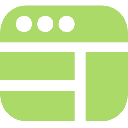 Browser window icon with a custom content layout