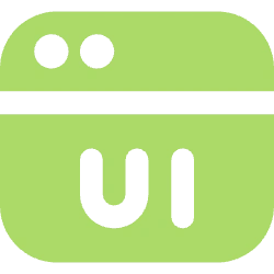 Browser window icon labeled UI