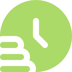 Clock icon with stacked bars