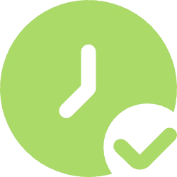 Clock with checkmark icon